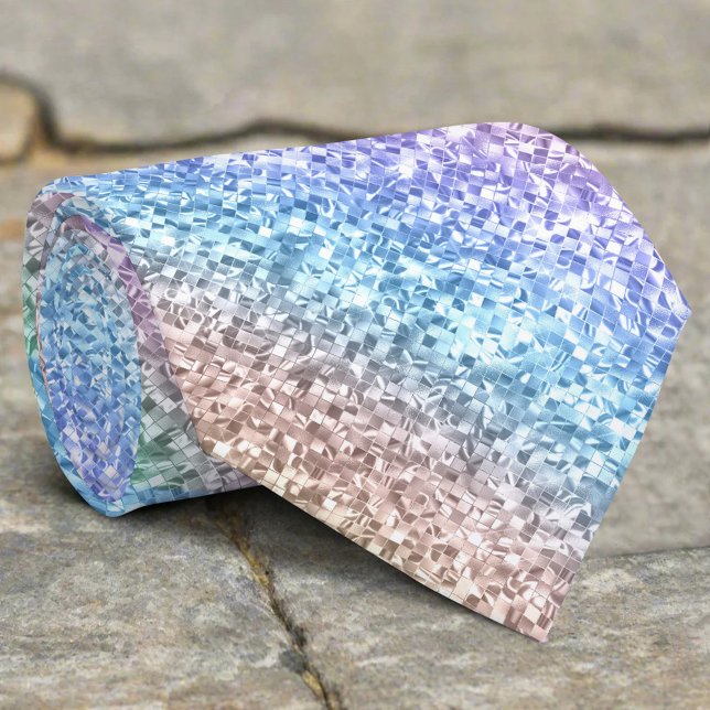 Coloured Pastel Textures Elegant Shiny Glass Effec Tie (Creator Uploaded)