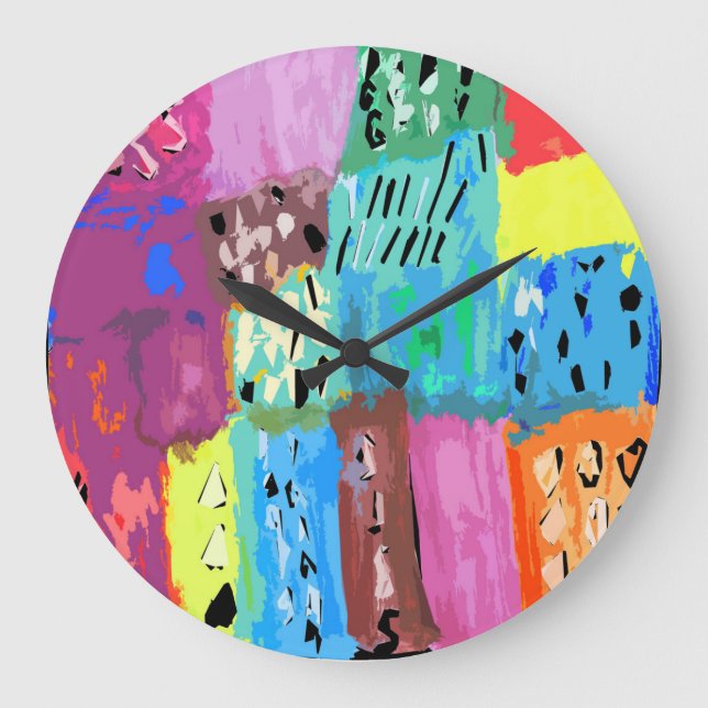 Coloured patches large clock (Front)
