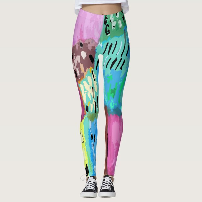 Coloured patches leggings (Front)