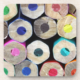 Coloured Pencil Ends Cork Coasters