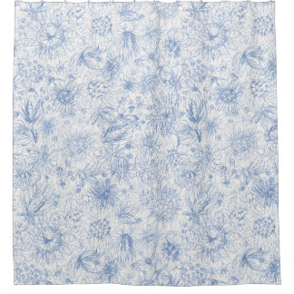 Coloured Pencil Floral Shower Curtain