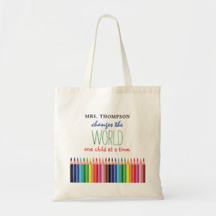 Coloured Pencil Quote Teachers Appreciation Tote Bag