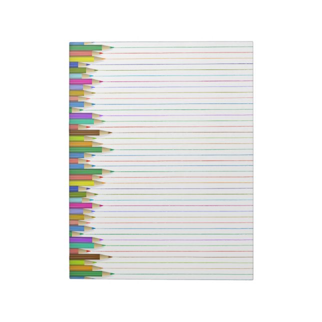 Coloured Pencil Ruled Paper Notepad (Rotated)