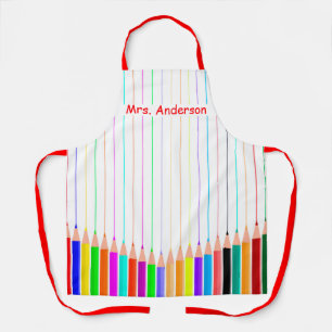 Coloured Pencil Stripes Too Personalise Apron
