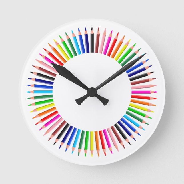 Coloured Pencil Wall Clock (Front)
