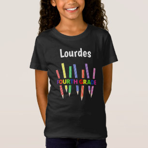 Coloured Pencils 4th Grade Girl's T-Shirt 2