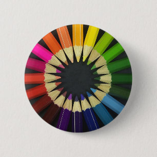 Coloured Pencils 6 Cm Round Badge