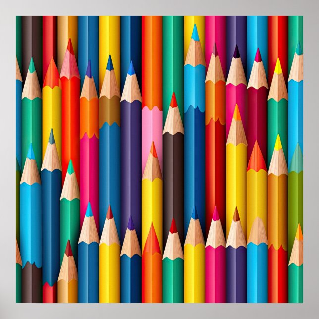 Coloured Pencils Art Poster (Front)