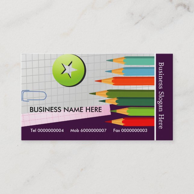 Coloured Pencils Business Cards (Front)