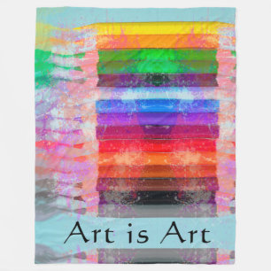 Coloured Pencils Fleece Blanket