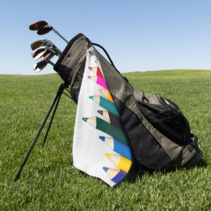 Coloured Pencils Golf Towel