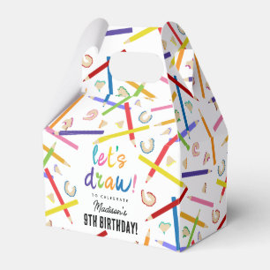 Coloured Pencils Kids Art Birthday Party Favour Box