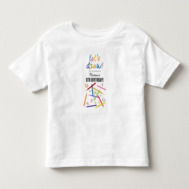 Coloured Pencils Kids Art Kids Birthday Party Toddler T-Shirt (Front)