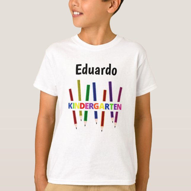 Coloured Pencils Kindergarten Boy's T-Shirt (Front)