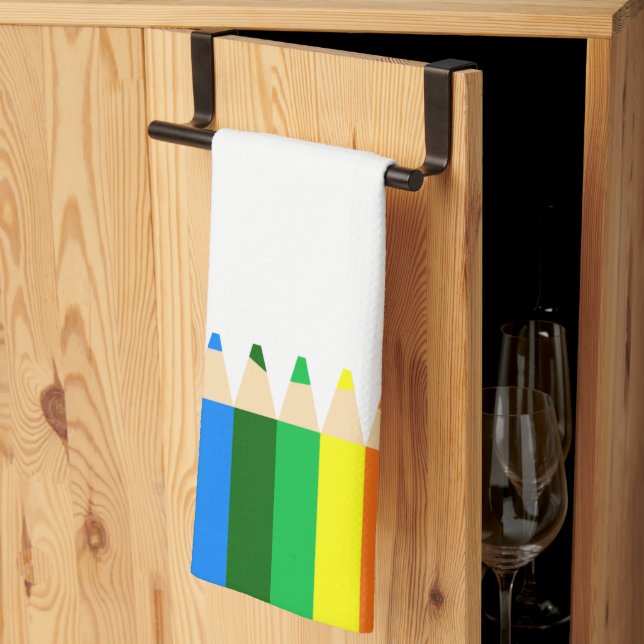 Coloured Pencils  Kitchen Towel (Thirds Fold)