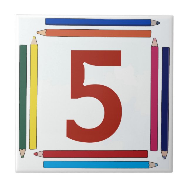 Coloured Pencils Letter &  House Number Tiles (Front)