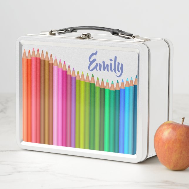 Coloured Pencils Metal Lunch Box (In Situ)