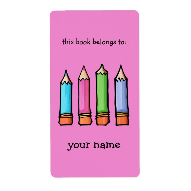 Coloured Pencils pink Bookplate (Front)