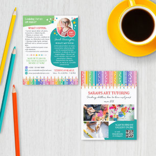 Coloured Pencils Stars Art Classes Tutor Promo Flyer