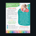Coloured Pencils Stars Art Classes Tutor Promo Flyer<br><div class="desc">Marketing flyer for an art tutor personalised with your profile photo,  an about,  what you offer your prospective students,  and contact info. Add a small gallery of photos on the back to showcase your work. A colourful and fun design with coloured pencils and stars in soft and bright colours.</div>