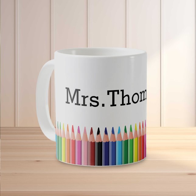 Coloured Pencils Teachers Personalised Coffee Mug (Creator Uploaded)