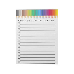 Coloured Pencils To Do List Personalise Notepad