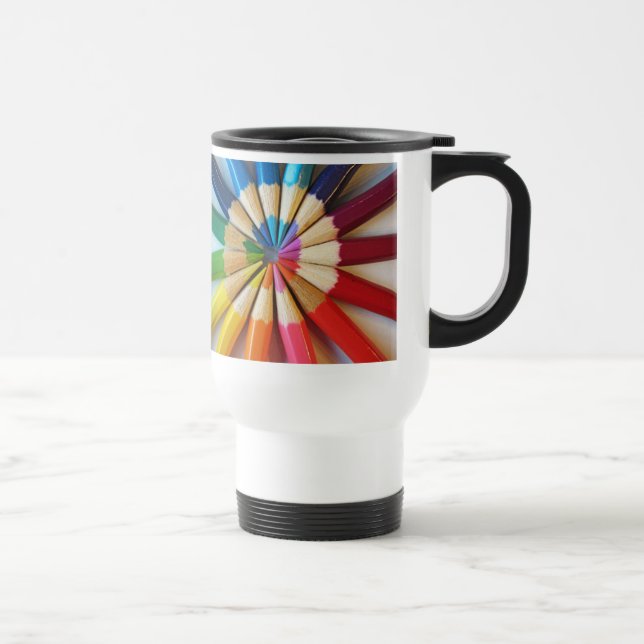 Coloured Pencils - travel mug (Right)