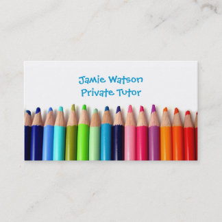 Coloured Pencils Tutor Teacher Business Card
