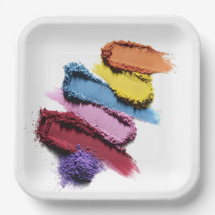 Coloured Powder Pattern Makeup Party Plate
