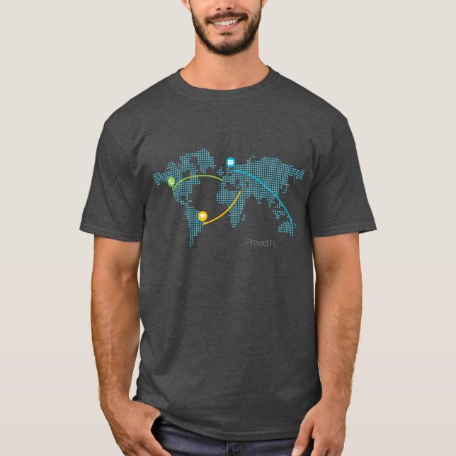 Coloured Project Fi - Blue T-Shirt (Front)