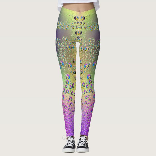 Coloured Rain Drops Leggings (Front)
