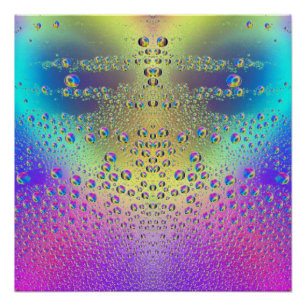 Coloured Rain Drops Poster