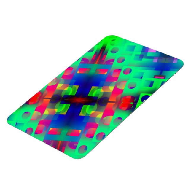 Coloured rectangles with hole, sunken in the centr magnet (Left Side)