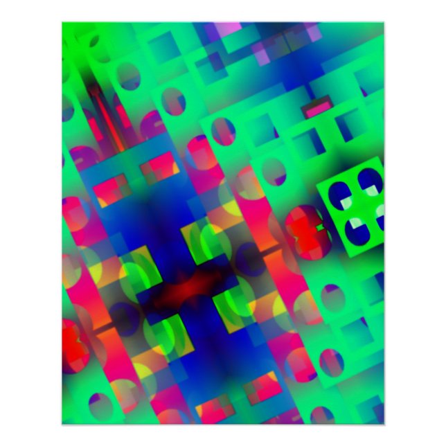 Coloured rectangles with hole, sunken in the centr poster (Front)