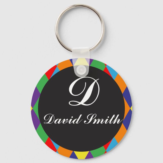 Coloured Rhombus Key Ring (Front)