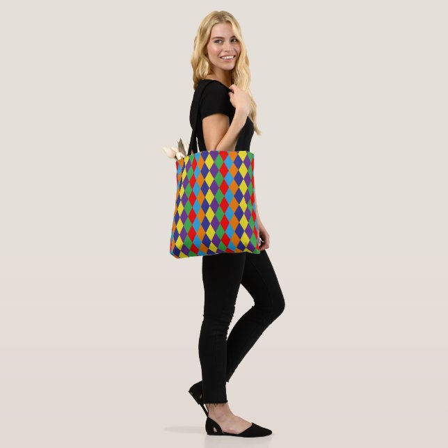 coloured rhombus tote bag (On Model)