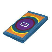 Coloured Rings with Monogram Trifold Wallet