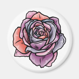 Coloured Rose Flower Magnet