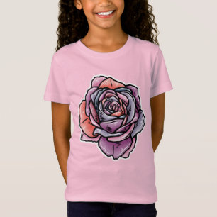 Coloured Rose Flower T-Shirt