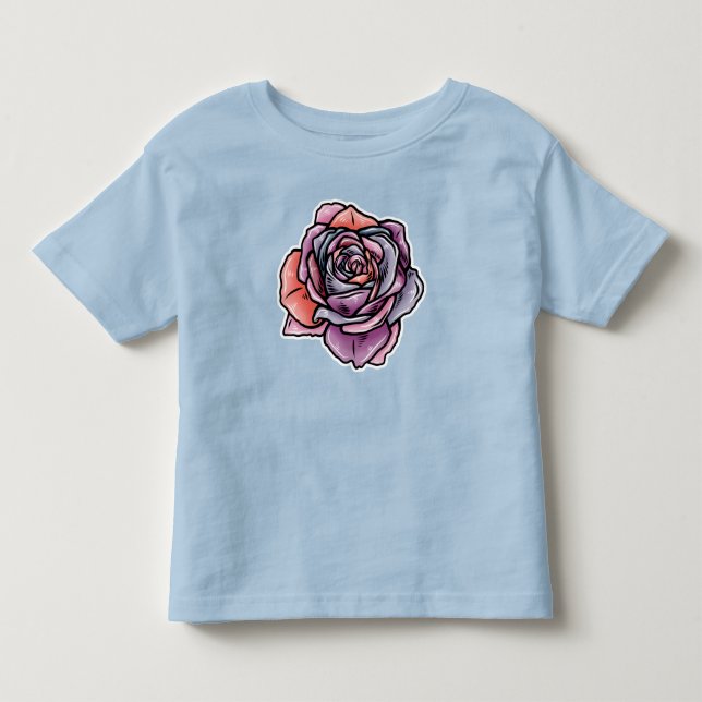 Coloured Rose Flower Toddler T-Shirt (Front)