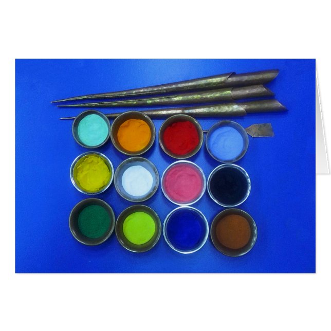 coloured sand to build a Buddhist mandala Card (Front Horizontal)