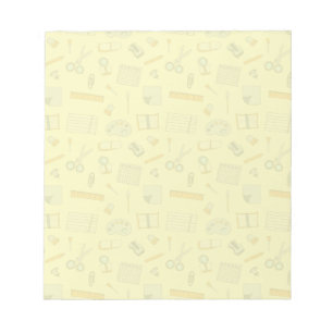 Coloured School Supplies Pattern Notepad