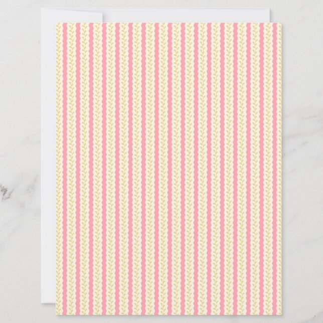 coloured scrap booking paper botanical Stripes  (Front)