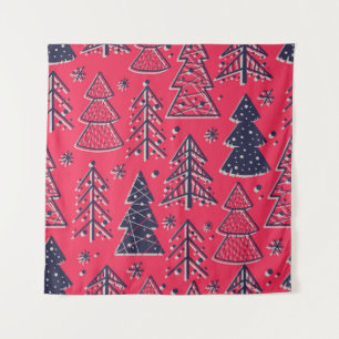 Coloured seamless pattern wallpaper with christmas tapestry