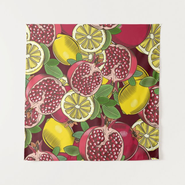 Coloured seamless pattern with pomegranates and le tapestry (Front)