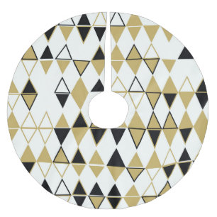 Coloured shapes, geometric abstract pattern brushed polyester tree skirt