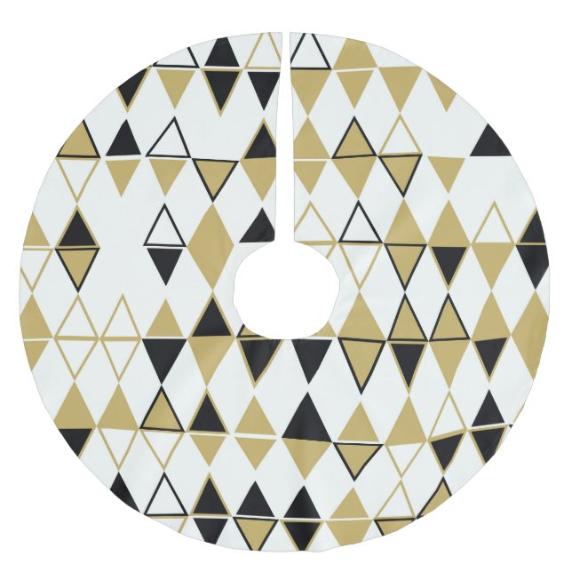 Coloured shapes, geometric abstract pattern brushed polyester tree skirt (Front)