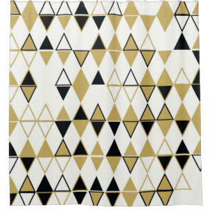 Coloured shapes, geometric abstract pattern shower curtain