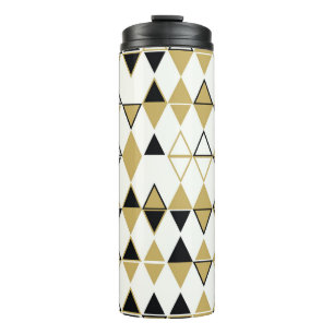 Coloured shapes, geometric abstract pattern thermal tumbler