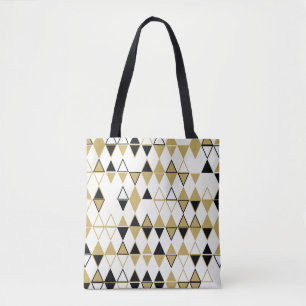 Coloured shapes, geometric abstract pattern tote bag